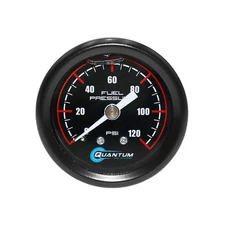 QFS EFI Liquid Filled Black Fuel Pressure Gauge 0-120psi 1/8" NPT 1.5"/40mm