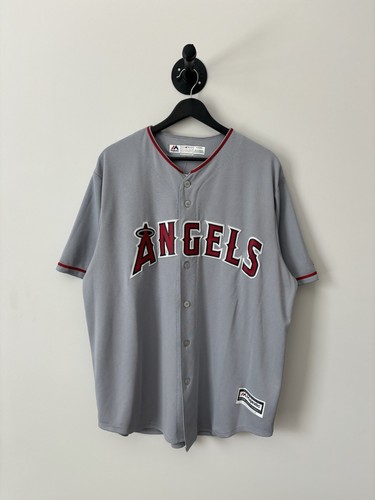 Los Angeles Angels Jersey Mens XL Mike Trout Gray Majestic MLB Baseball