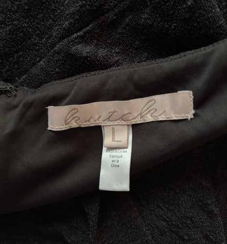 Hutch Anthropology Dress Large Black Halter Corset Midi Bodycon Stretch Comfort - Picture 10 of 12