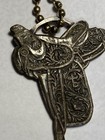 Vntg Western Parade Saddle Watch Key Fob Blank Ranch Branding Cross Stacked On B — photo 5
