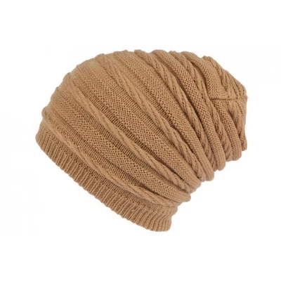 Bonnet Long Marron Rasta Laine Doublure Polaire Fashion Wack-Taille unique - Photo 1/2