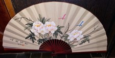 Original Handpainted Traditonal Chinese Folding Hand Fan 47  Large Decoration