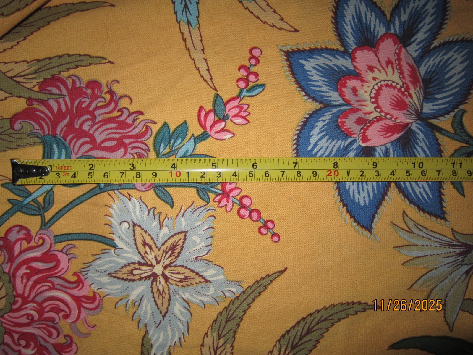 ANTIQUE INDIAN TYPE FABRIC COUPON 2.35 x 1.33m