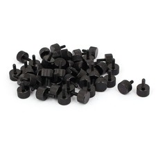 Computer Case Black Zinc Plated Flat Head Knurled Thumb Screw M3x8mm 50pcs