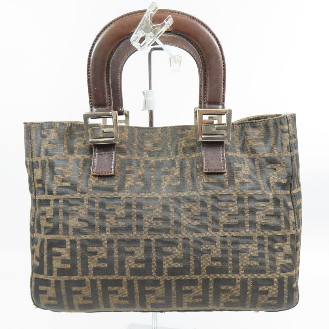 Fendi Zucca-patterned vintage handbag in brown nylon canvas for women Auth
