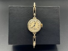 Vintage 9ct Gold Ladies Rolex Working Wrist Watch On Expanding Bracelet