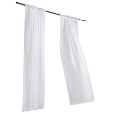 Sheer Curtains, 84 inches Long, 2 Panels Set Sheer White Curtains, Each 42" W x