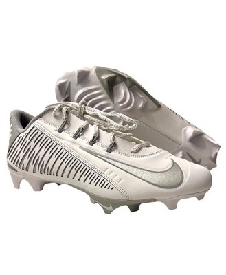 NIKE VAPOR EDGE 360 VC WHITE SILVER FOOTBALL CLEATS SIZE 8.5 NEW