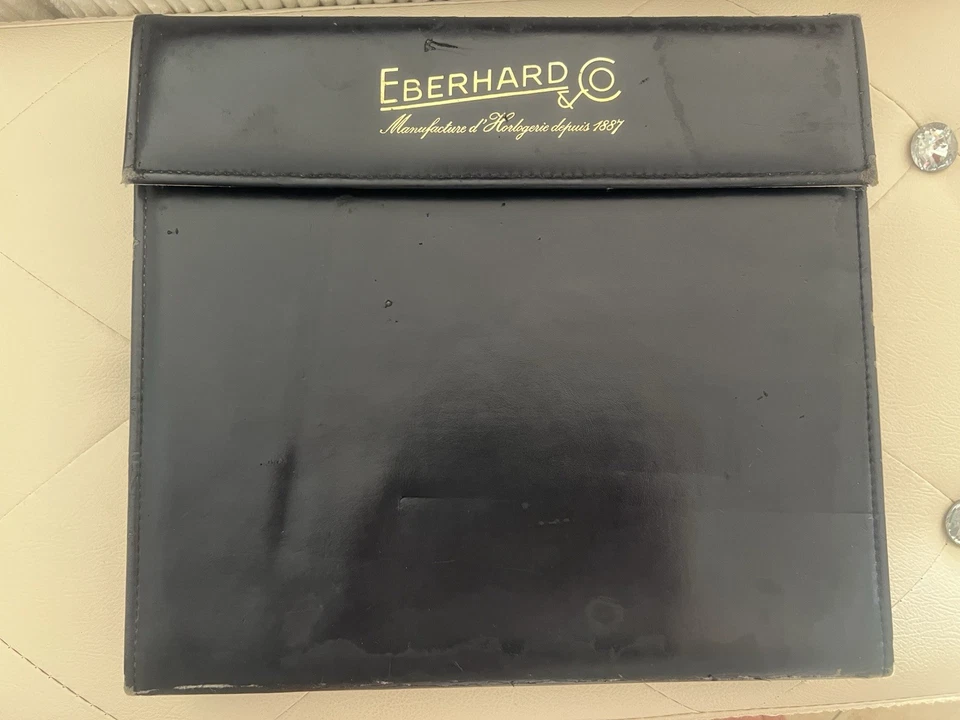 Caja de reloj EBERHARD para hombre estuche de cuero 12 ranuras vintage Foto 2 de 4