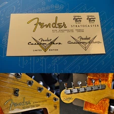 Electric guitar head logo water transfer trademark sticke For Fender custom shop