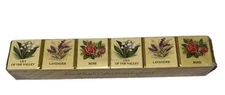 Vintage Floral Bath Cubes Set . Made In England. NOS 6double Bath Cubes. 9.3 Oz.