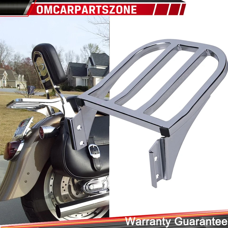 Rear Backrest Luggage Rack For Harley Heritage Softail Classic FLS Glide Custom - Image 4 of 4
