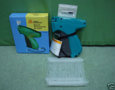 AVERY DENNISON LABEL TAGGING TAG GUN for clothes #D10651 + 1000 pins