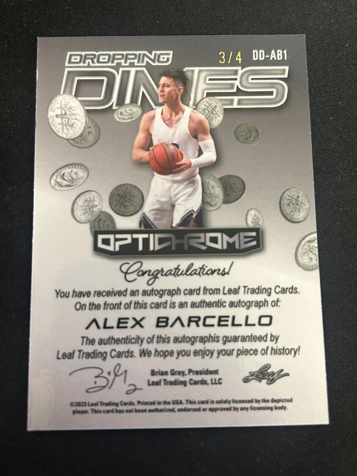 ALEX BARCELLO 2023 Leaf Dropping Dimes Pink Ice AUTO 3/4 OOSTENDE - Image 2 of 2