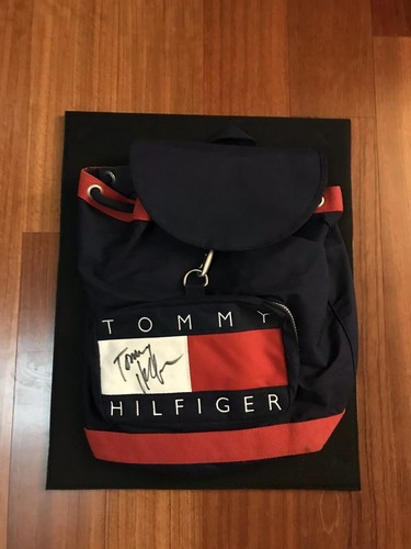 Autographed Signed Vtg Tommy Hilfiger Backpack Bag