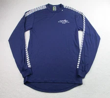 Helly Hansen Base Layer Shirt Mens Large Blue L/S Striped  Performance Thermal