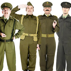 British HomeGuard Soldato Costume Da Uomo 40s 30s Militare Forze Armate Costume