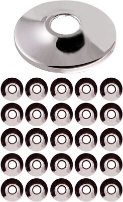 1'' IPS Sure Grip Flange Escutcheon Plate for Steel Tubing Shallow Chrome, 25 Pk