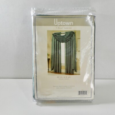Kensington Uptown Scarf Valance Blue Drapery Topper Window Treatment 42 x 216