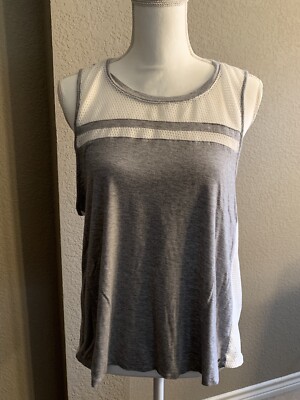 Kensie XL Gray White Sleeveless Top Shirt  Cute Summer Spring Casual Travel