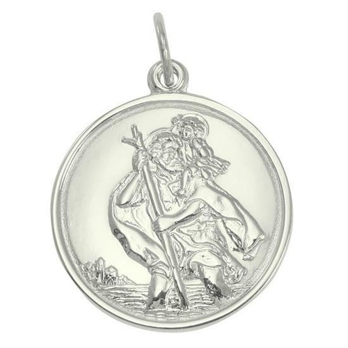 9ct White Gold St Christopher Pendant 