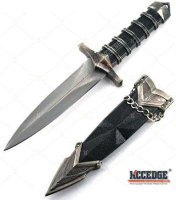 11'' BLACK ASSASSIN DAGGER Metal Blade Highly Decorate Perfect Home Decor Costume