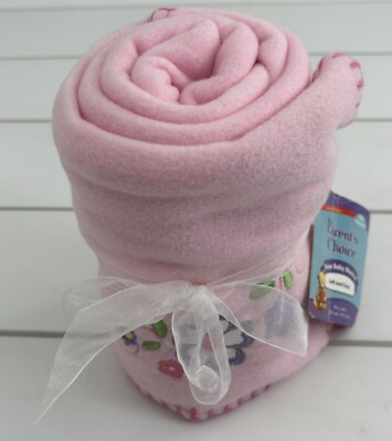 NEW PARENT'S CHOICE Pink Fleece Baby Blanket Lovey Flowers