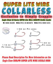 Collarless Jig, 3-weights, 2-hook colors (50ct)-SUPER LITE WIRE Sickle Hook