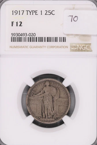 1917 Standing Liberty Silver Quarter Type 1 - NGC F-12 #020