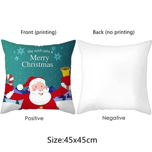 Vintage Style Christmas Throw Pillow Cover Cushion Cover Snowman Christmas Tree - Picture 10 of 18