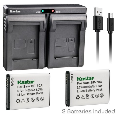Kastar Battery Dual USB Charger for Samsung BP-70A Battery & Samsung WP10 Camera - Picture 9 of 11