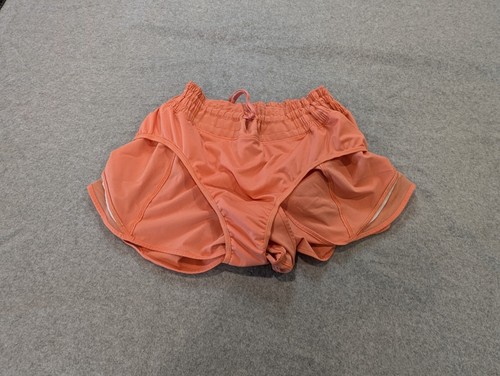 Lululemon Tracker Short Damen 10 orange gefüttert Mid-Rise Reißverschlusstaschen Athleisure - Bild 10 von 14