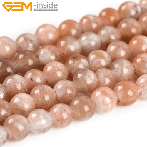 Natural Sunstone Round Loose Beads 15" Big Hole Stone Beads Jewelry Making Craft - Picture 16 of 34