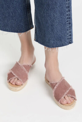 NIB Castaner Palmera Espadrille Canvas Slide Sandals Red