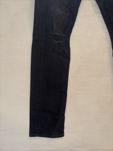 7 For All Mankind ~ Men's Paxtyn Distressed Jeans BLACK ~ 33x33 ~ 73% Cotton - Picture 9 of 13