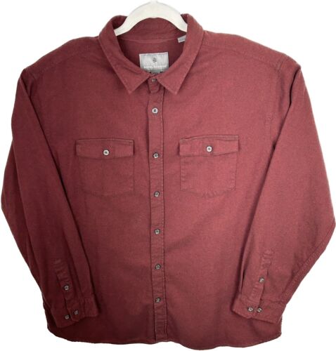 Royal Robbins Flannel L/S Shirt Mens 2XL XXL Red Button Up Hiking Outdoors - Picture 1 of 13