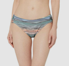  65 Prana Women's Sirra Logo Mid Rise Shirred Stretch Bikini Bottoms Size XL