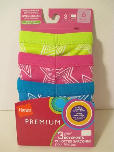 LOT 3 NWT Girls HANES PREMIUM Size 6 Boyshorts Hipsters Bikins Underwear Panties - Picture 6 of 12