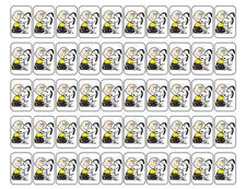 50 Snoopy Charlie Brown Hug Envelope Seals / Labels / Stickers, 1" x 1.5"