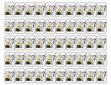 50 Snoopy Charlie Brown Hug Envelope Seals / Labels / Stickers, 1" x 1.5"
