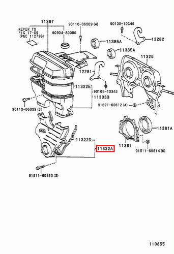 Genuine Supra JZA80 2JZ GTE Lower Timing Belt Cover - Picture 5 of 20