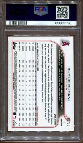PSA 8 Shohei Ohtani #1 Jade Green 2022 Topps Japan Edition /75 Dodgers - Picture 2 of 2