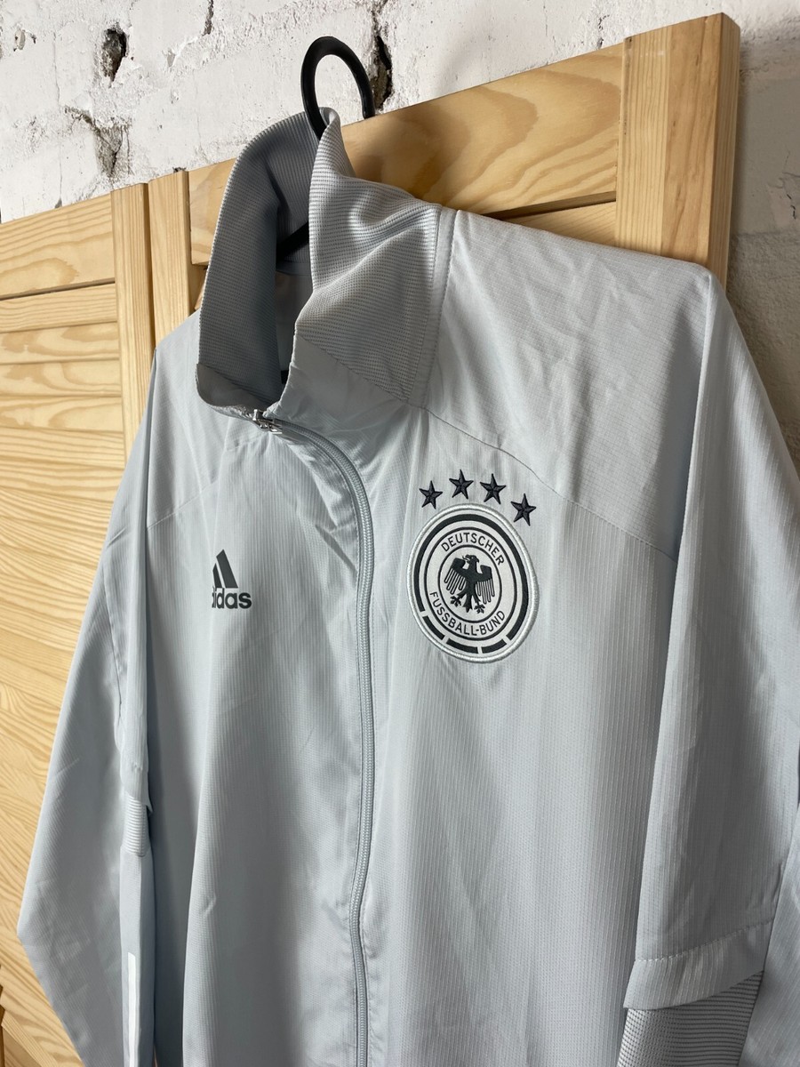 GERMANY DFB TEAM TRAINING FOOTBALL SOCCER JACKET GRAY ADIDAS