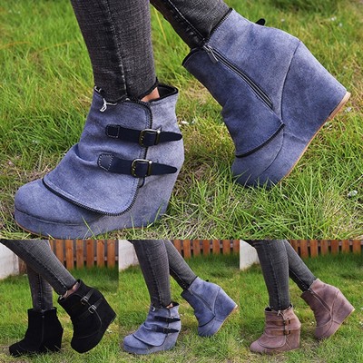 wedge heel booties