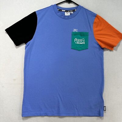 Puma x Mr Doodle Pocket T-Shirt Medium Rare Multi Color Blue Men Women