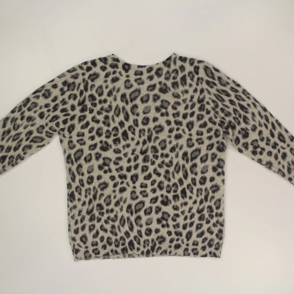 Suéter Charter Club para mujer 100 % cachemir talla grande XL negro gris estampado animal Foto 2 de 4