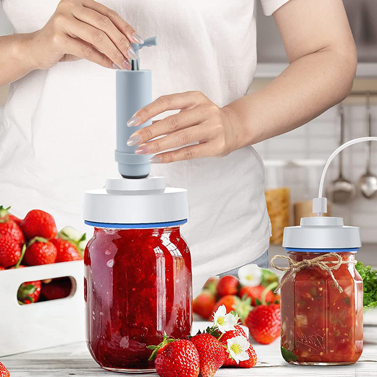 For use with regularmouth and widemout Canning Jar Sealing Kit Vacuum