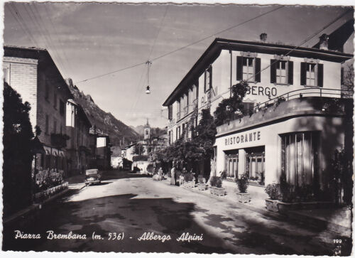 PIAZZA BREMBANA - BERGAMO - ALBERGO ALPINI - VIAGG. 1960 -81548-