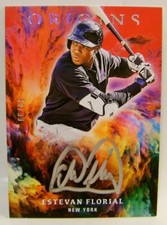 ESTEVAN FLORIAL /99 AUTO SILVER ON CARD ORIGINS CHRONICLES BASEBALL PANINI 2021