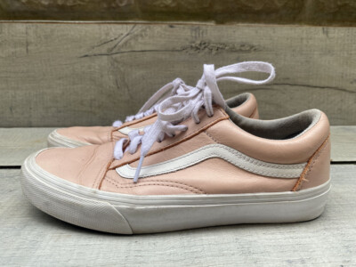 Womens VANS OTW Old Skool Peach Pink Soft Leather Fashion